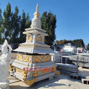 佛塔花岗岩石雕藏塔 阿育王塔 五轮塔寺庙寺院户外舍利塔石塔摆件