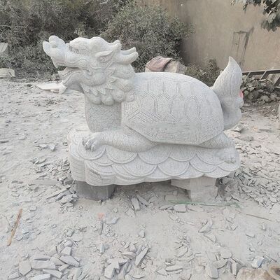 汉白玉石雕龙龟 石龙龟青石龙头龟 风水龙龟公园景区景观摆件定制
