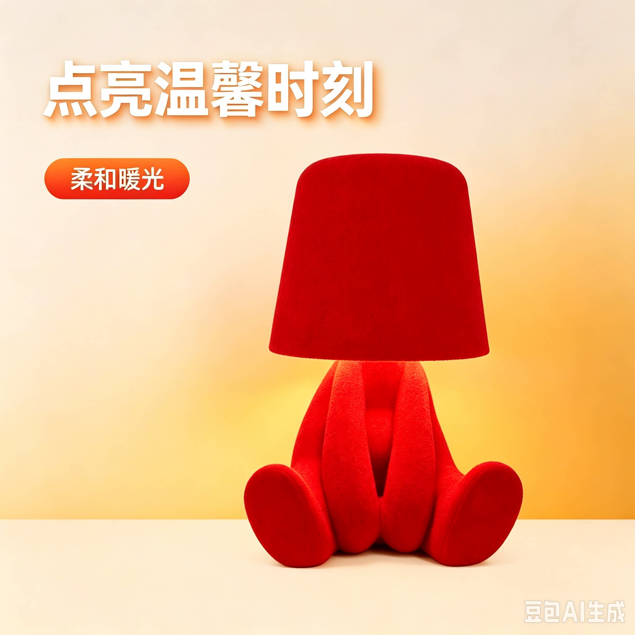 跨境热销植绒思考者小金人台灯创意卧室充电小夜灯酒吧氛围装饰灯