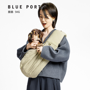 BluePort小型犬外出便携斜挎包防泼水夹棉狗包约克夏承重6kg
