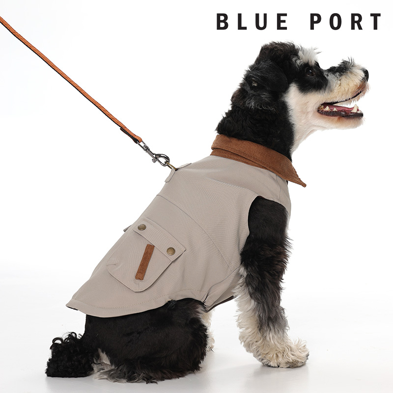 潮酷小型犬秋装blueport复古工装