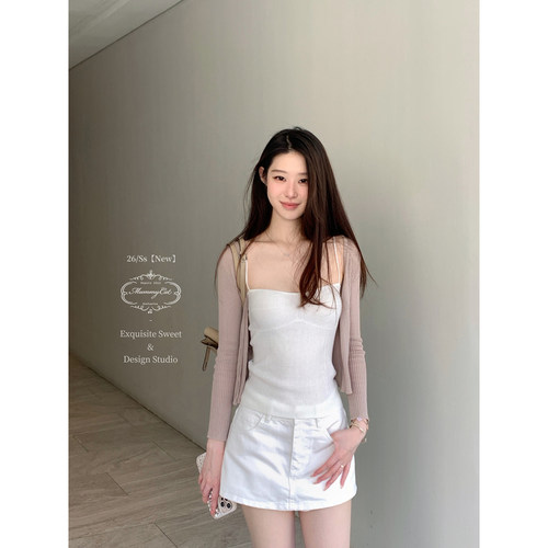 莱赛尔百搭高腰牛仔辣妹裙裤