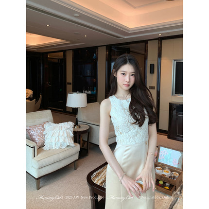 MummyCat下蛋喵【高光人鱼】新品重磅蕾丝拼接缎面鱼尾连衣裙