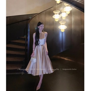 旧梦鎏金 下蛋喵 6米重磅醋酸定制斜裁礼服连衣裙 Cat Mummy