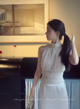 Mummy Cat下蛋喵【抚子的清晨】新品100人丝气质挂脖无袖上衣