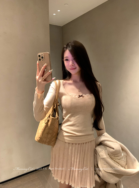 Mummy Cat下蛋喵【原野斯嘉丽】新品秋冬30绵羊毛百搭针织百褶裙