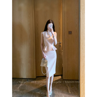 MummyCat下蛋喵 26新品高级职场气质轻奢无袖套装