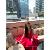 Cat 下蛋喵 反转巴黎 Mummy 深v性感显白度假日礼服长款 连衣裙