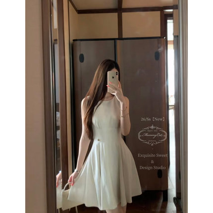 MummyCat下蛋喵【氧气小花】26新品莱赛尔亚麻收腰无袖短款连衣裙