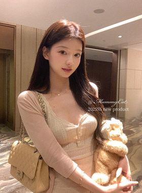 甜美嗲系柔软舒适针织背心短袖