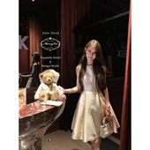 新品 MummyCat下蛋喵 天使阶梯 高贵气质睫毛蕾丝拼接礼服连衣裙