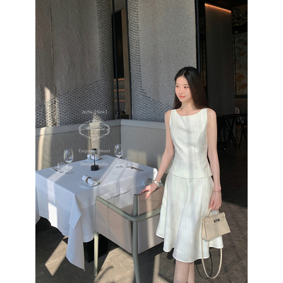 亚麻莱赛尔混纺极简风通勤套装