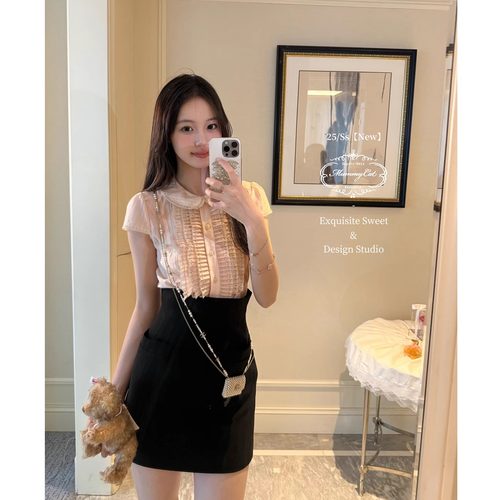 下蛋喵收腰日系莱赛尔轻透感衬衫