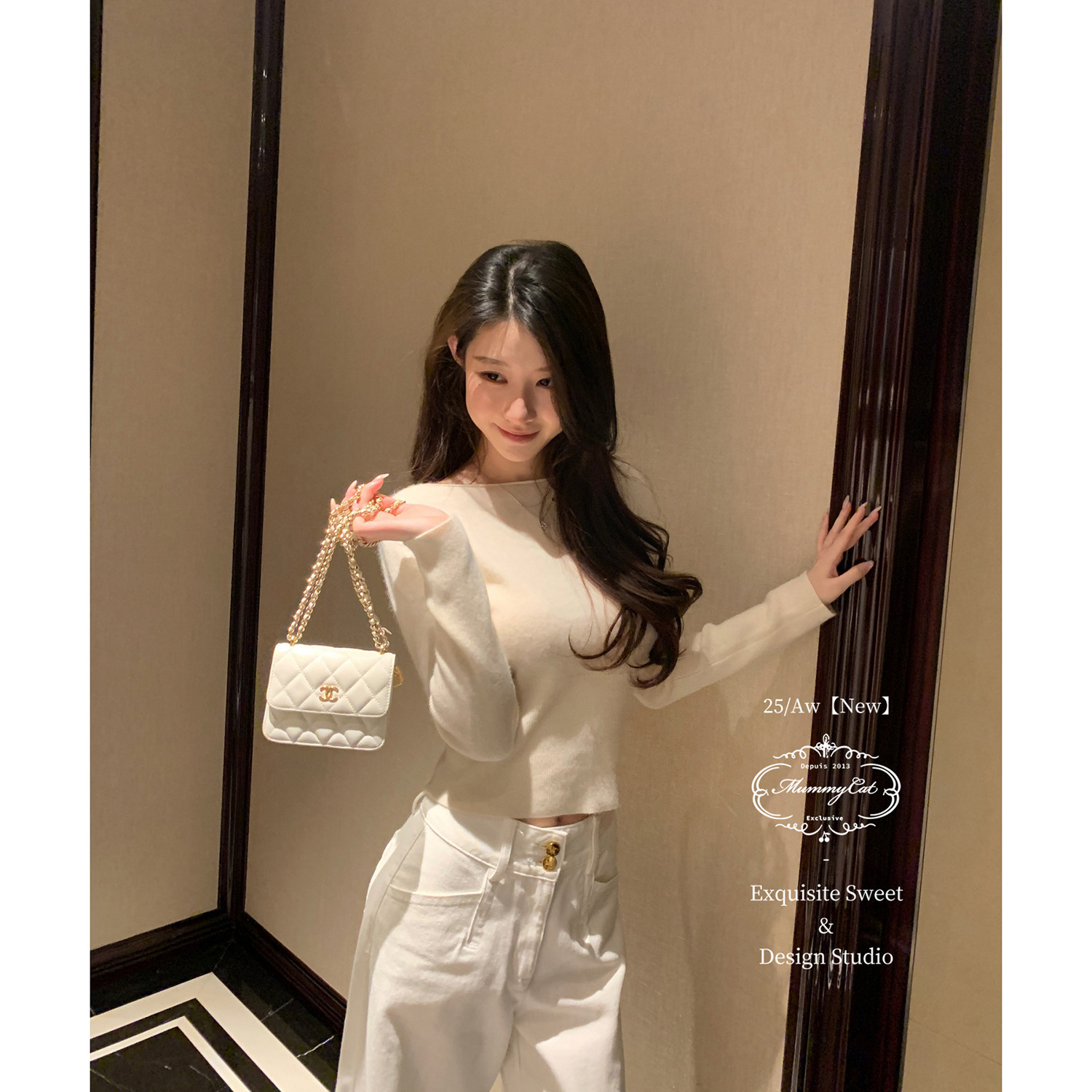 MummyCat下蛋喵【沐光冬日】新品30兔毛羊毛浣熊绒软糯打底针织衫