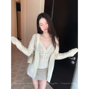 慵懒浅春 Mummy Cat 下蛋喵 羊驼绵羊毛混纺针织吊带内搭 26新品