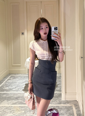Mummy Cat下蛋喵 【办公室少女】春夏高腰包臀百搭显瘦半身裙短裙