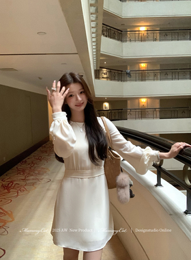 Mummy Cat 下蛋喵【秩序美学】新品双面乱麻插肩包扣系带连衣裙