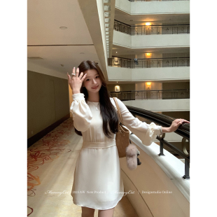 Mummy Cat 下蛋喵【秩序美学】新品双面乱麻插肩包扣系带连衣裙