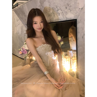 MummyCat下蛋喵 亚麻棉重工珠片蕾丝鱼骨抹胸胸衣 芭蕾音乐盒