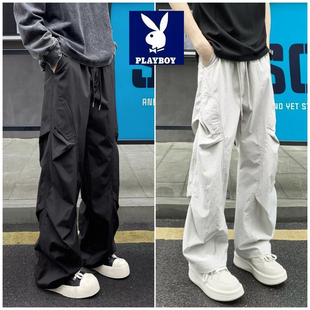 宽松直筒休闲裤 新款 子男士 潮牌速干工装 花花公子伞兵裤 裤 男春秋季