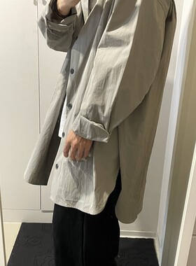Muroworkshop韩国产复古街头风衣外套男女同款宽松休闲百搭上衣