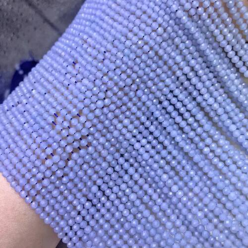3.5MM 天然水晶宝石 蓝天使 足球面 半成品散珠 DIY手链项链配珠