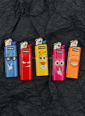 【Firechicka】mm豆系列一次性打火机可爱搞怪鬼脸砂轮打火机