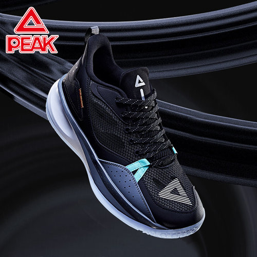 匹克网面透气低帮男士黑白篮球鞋