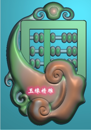 如意算盘精雕图jdp灰度图bmp挂件素材浮雕图