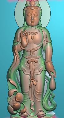 新款站观音精雕图随形立体宝瓶菩萨莲蓬度母JDPaint浮雕图BMP