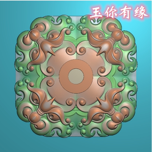 平安扣仿古兽面2020四方兽头圆牌白玉貔貅兽精雕图电脑雕刻玉雕图