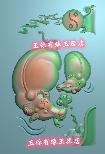 生肖牛牌 牛气冲天 牛转乾坤 精雕图 浮雕玉雕灰度图 电脑雕刻