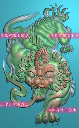金钱貔貅招财瑞兽精雕灰度电脑