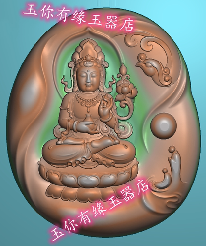 随型凤凰坐观音无相佛拜观音莲花悟道佛精雕图JDP浮雕图BMP灰度图