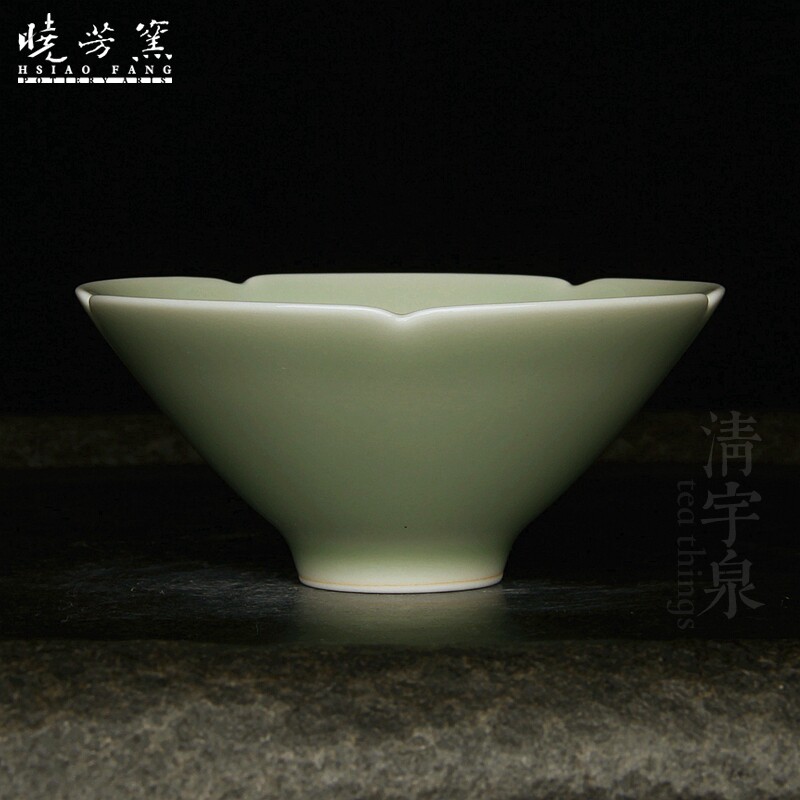 蔡晓芳 主人杯 单色釉 碧青釉 斗笠杯 晓芳窑 颜色釉 葵口杯 茶杯