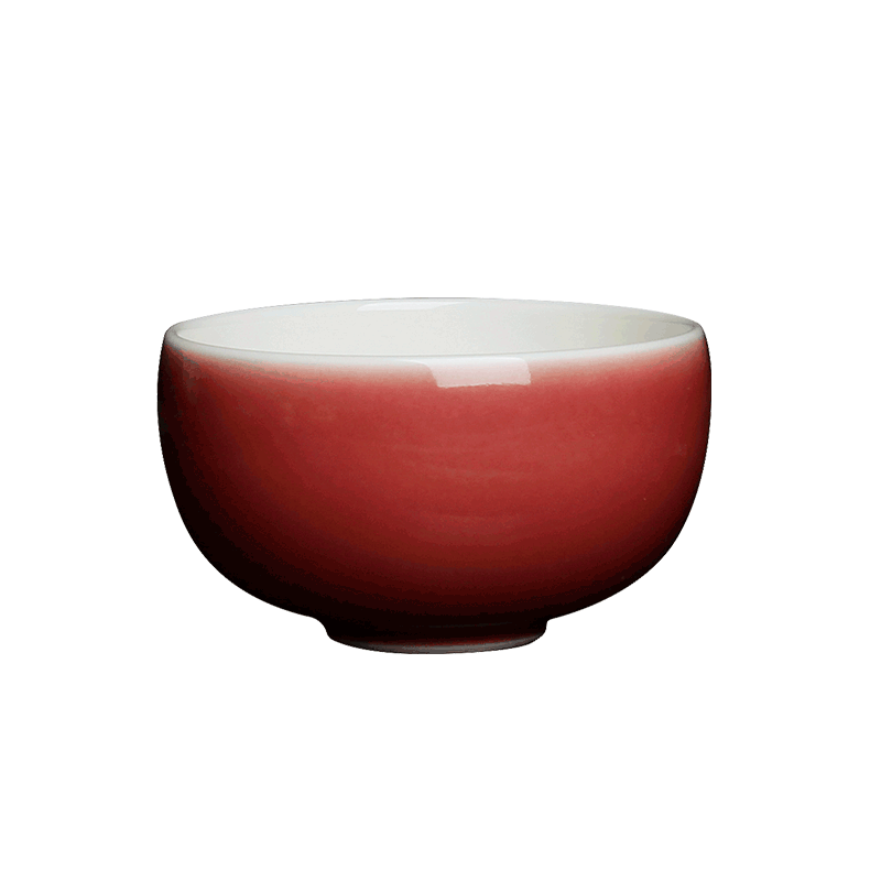 台湾蔡晓芳主人杯 单色釉 桃红圆口杯 晓芳窑颜色釉 品杯功夫茶杯