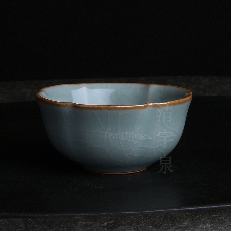 台湾柏采汝窑茶杯秘色釉 柏采窑 BR-125S 喜意杯汝瓷开片品杯功夫