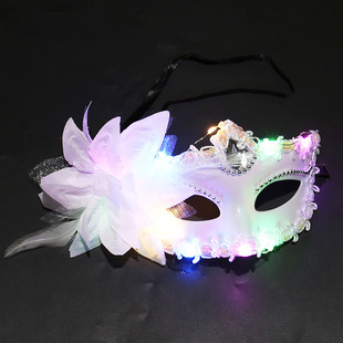 六一节发光面具儿童半脸男化妆舞会面具女半脸成人派对万圣节道具