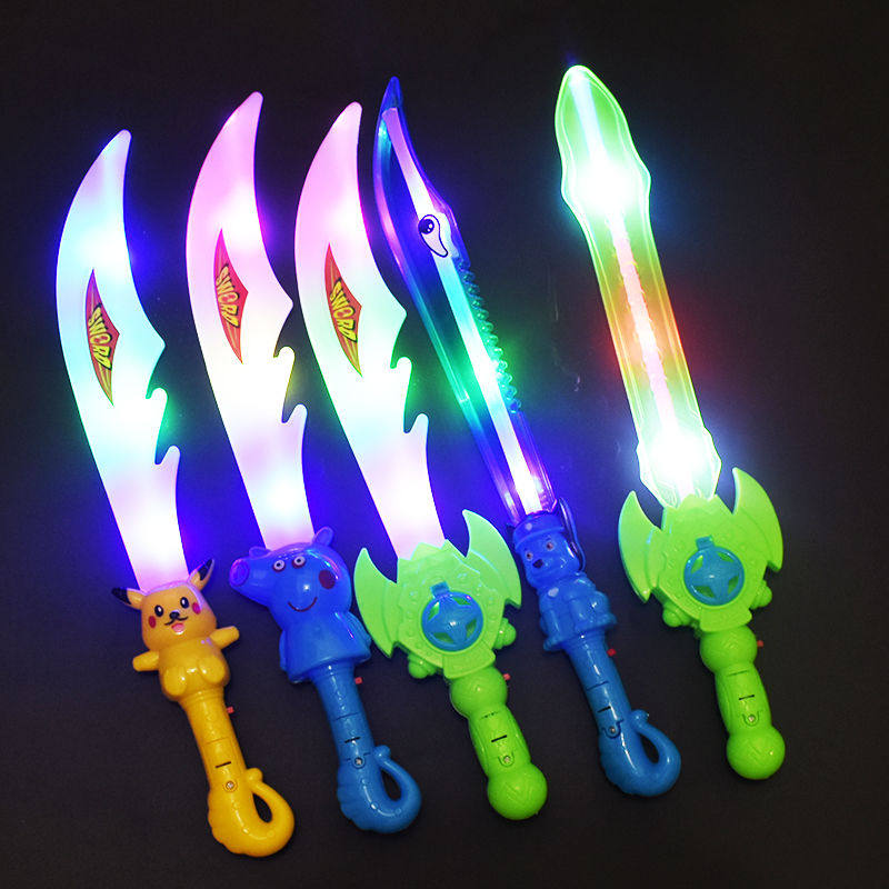 어린이 장난감 검 소년 음악 소리와 빛 장난감 야시장 빛나는 장난감 새로운 소리와 빛 검 인터넷 연예인 거리 노점