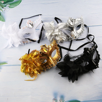 厂家直销万圣节圣诞节舞会派对面具 威尼斯电镀围边镶钻加花面具