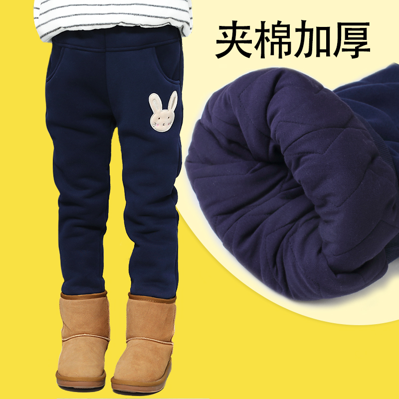 女童加厚加棉裤子一条过冬