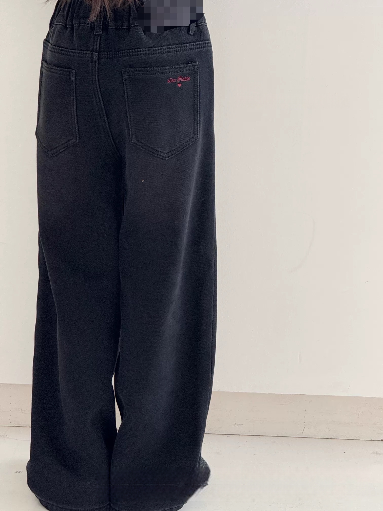 波拉韩版童装2025冬季加绒儿童牛仔裤女童一体绒直筒裤男童长裤