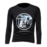 2024年秋欧洲站男士印花长袖T恤衫丝光棉D208-H09P60长期款假模，男装T恤，电商D208