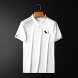 2024欧洲站夏装新男士丝光棉短袖POLO衫免烫刺绣平拍D208-963P75，男装Polo衫，电商D208