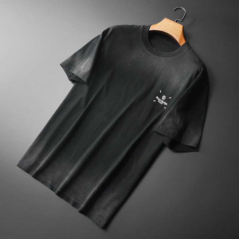 高品质2025男水洗做旧落肩宽松短袖T恤D208-90059P95可穿200斤,男装T恤,电商D208