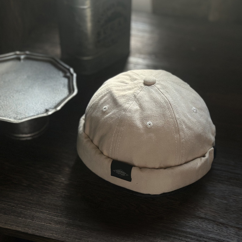 中古日本牌nabenara磨毛小标地主帽男女水兵帽流氓帽子大头围潮