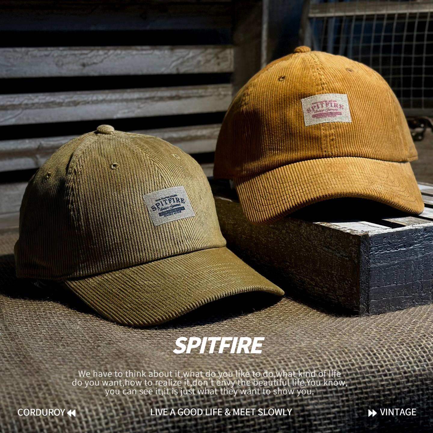 喷火战斗机中古风美式布标棒球帽