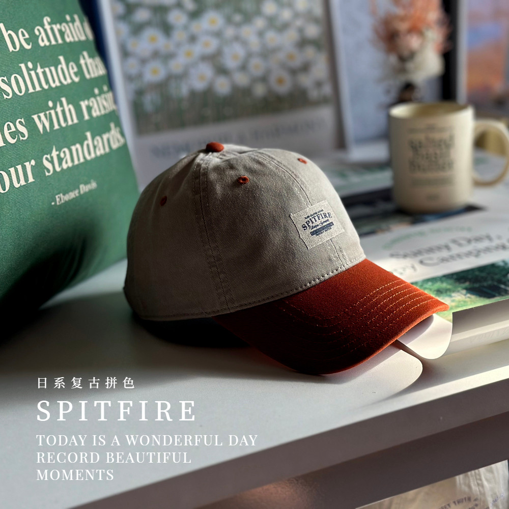 中古风日系字母布标拼色棒球帽子春夏软顶通用水洗鸭舌帽深桶纯棉,服饰配件/皮带/帽子/围巾,帽子,淘宝优惠券,粉丝福利购,淘宝优惠卷