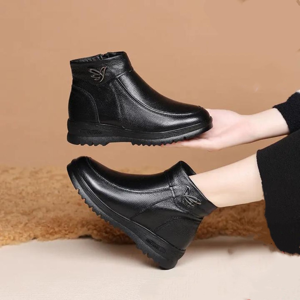 2025冬季新款短靴女中老年加厚女棉鞋轻便大棉女靴加绒短靴3358