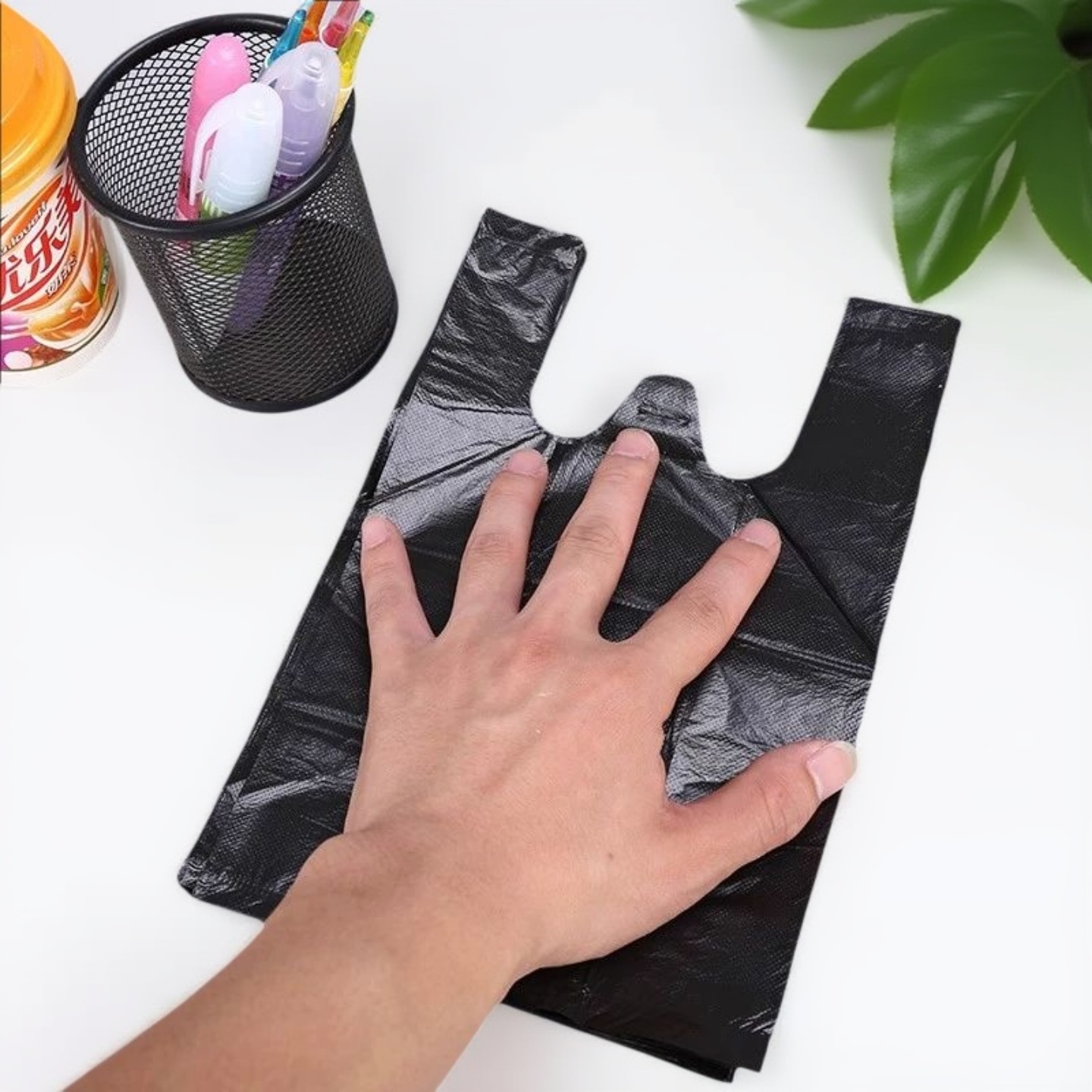 黑色塑料袋加厚手提袋小号垃圾袋黑胶袋药店商用便利袋一次性袋子